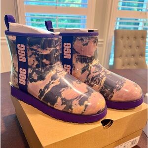 UGG Classic Clear Mini Marble Rain Boots Women’s 9 Brand New in Box